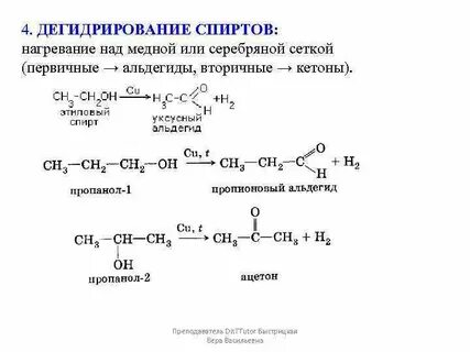 Реакция метанола с серебром