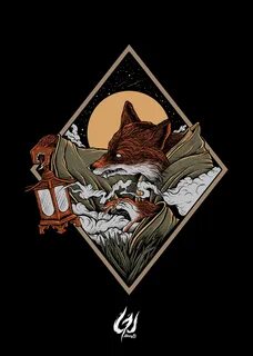 artwork ilustration Drawing FOX dark art.
