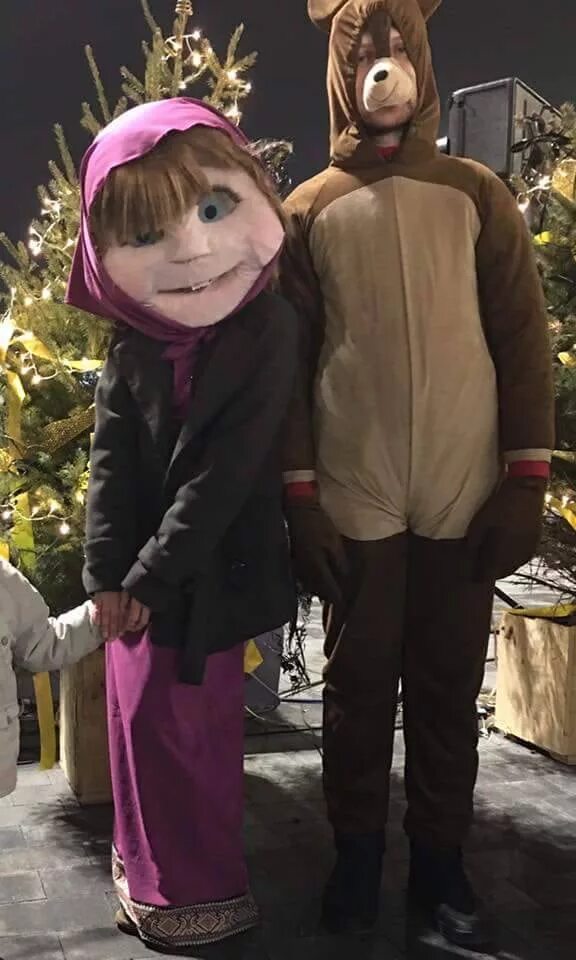Create meme "Masha and the bear Masha, Masha and the bear two against one, carto