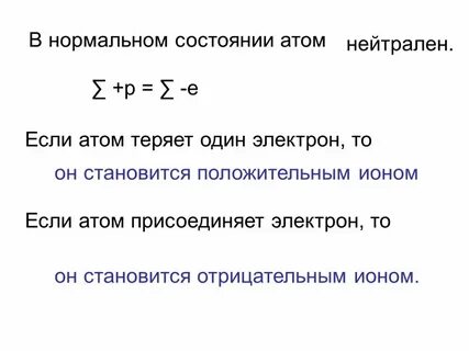 Атом потерявший или присоединивший электрон