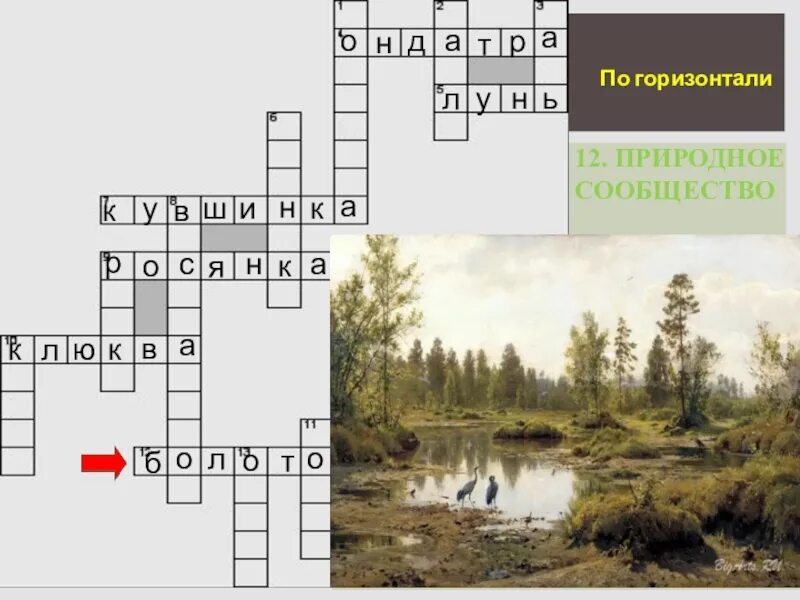 Кроссворд на тему болото