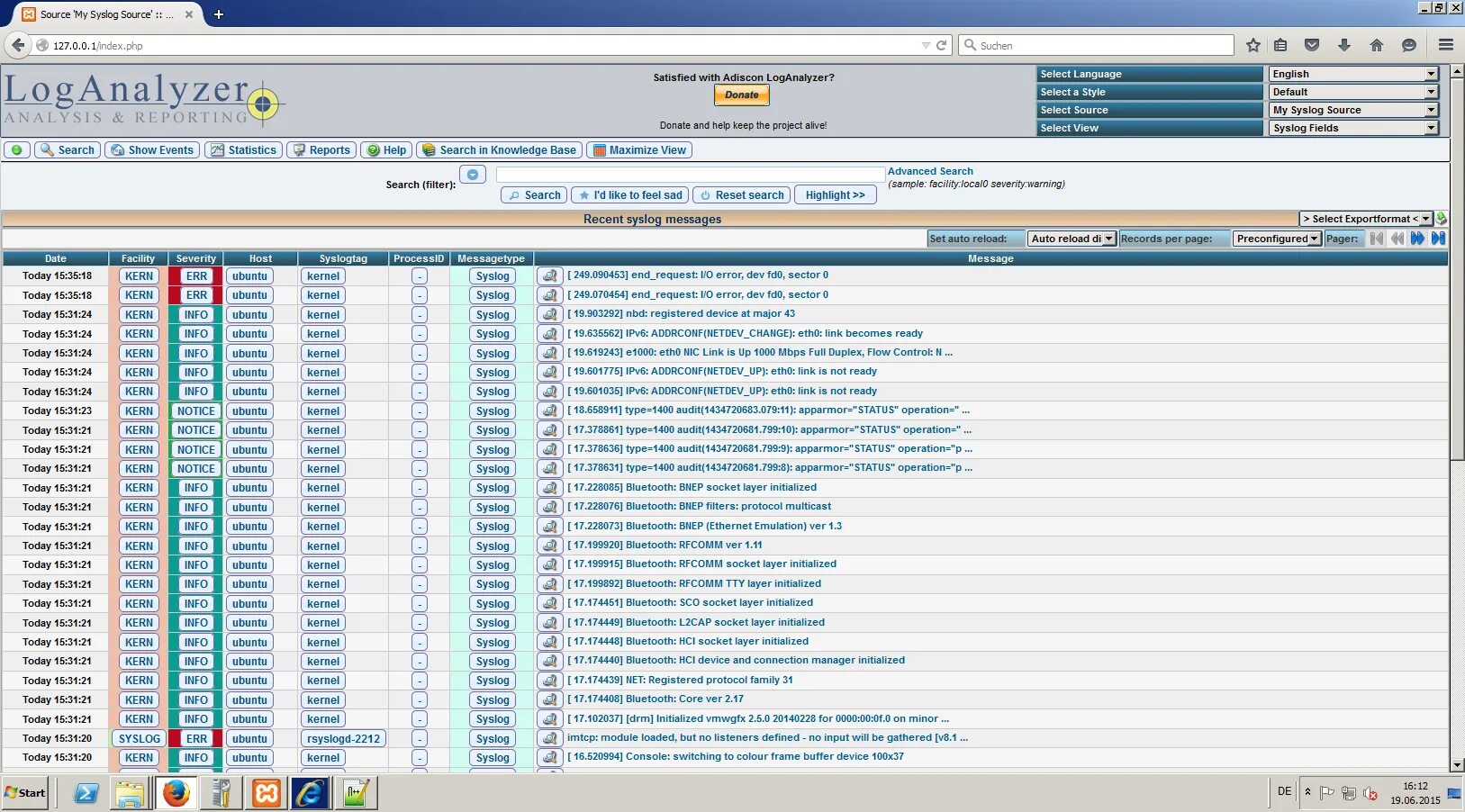 Log syslog. Syslog пример Лога. Syslog Ubuntu. Ошибки в Syslog. Adiscon LOGANALYZER фильтр поиска.