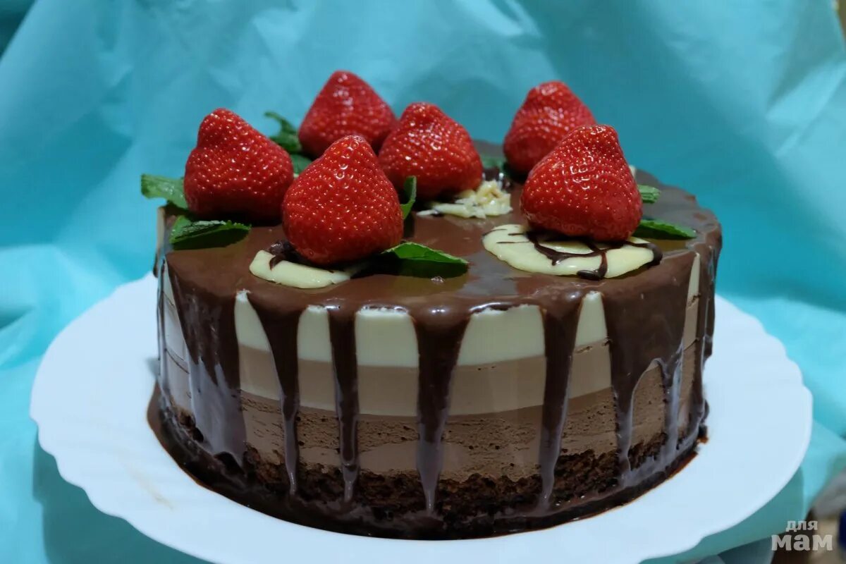 Торт «три шоколада». Муссовый торт три шоколада. Украшение торта три шоколада. Украсить торт три шоколада.