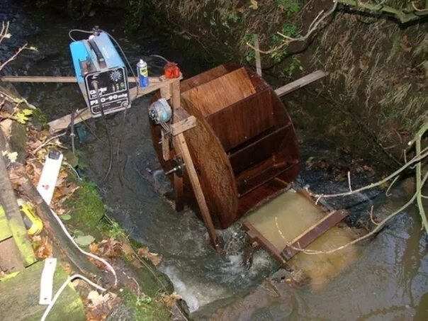 Самодельная река. Мини ГЭС Гузерипль. Водяная мельница МИКРОГЭС. Свободнопоточная МИКРОГЭС (50-1000 Вт.). Гидрогенераторы для малых ГЭС.