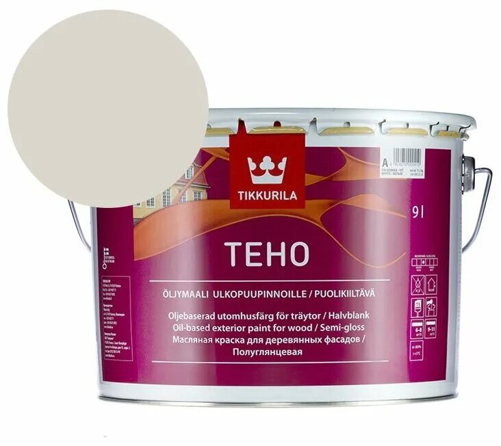 Краска для домов pika-teho c мат 9л. Техо. Краска тиккурила pika-teho 9 л. Краска tikkurila pika-teho. Техо.