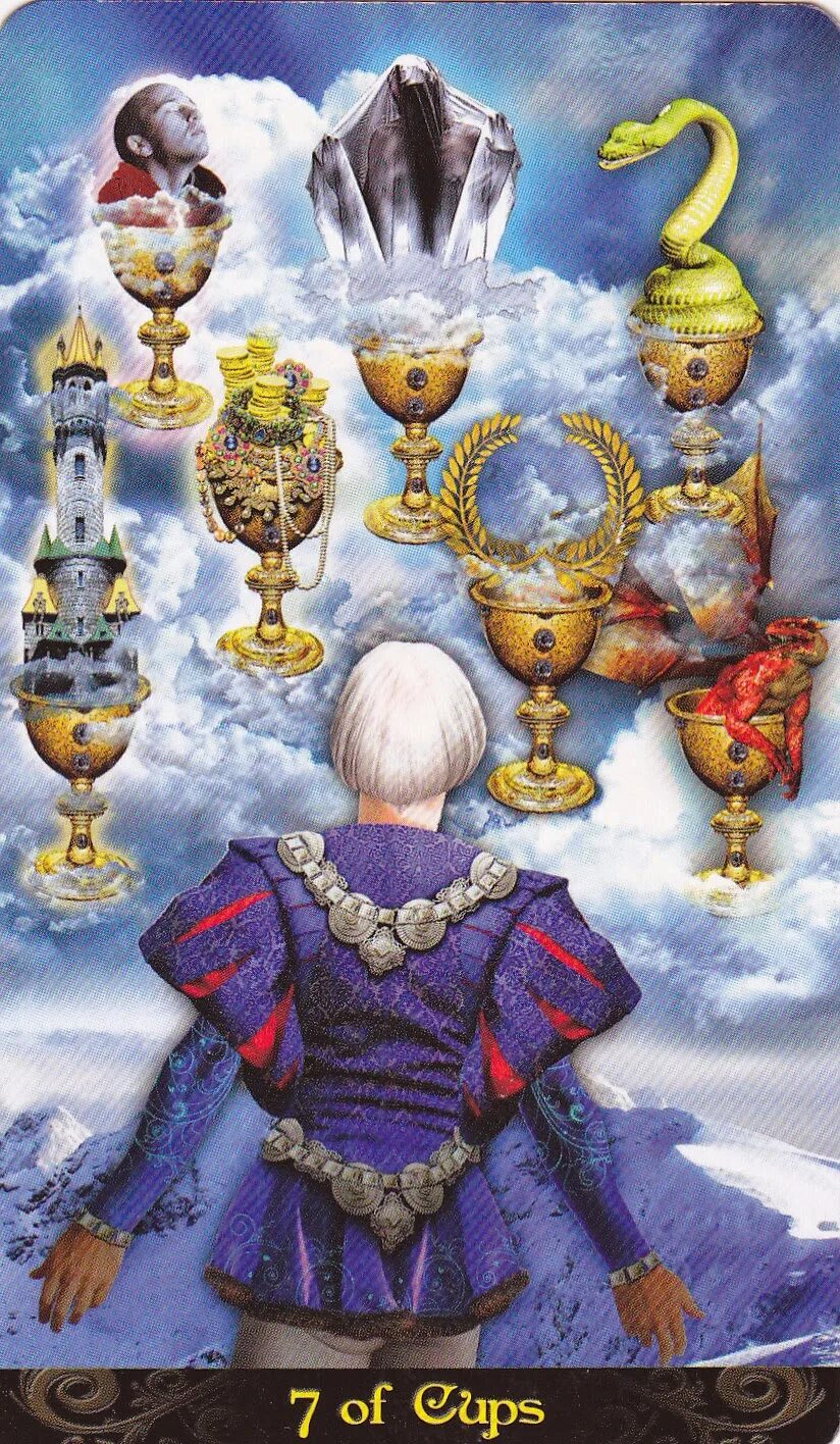 7 кубков да нет. 5 кубков и 7 кубков. Семь кубков таро. Семерка кубков таро уэйта. 7 кубков.