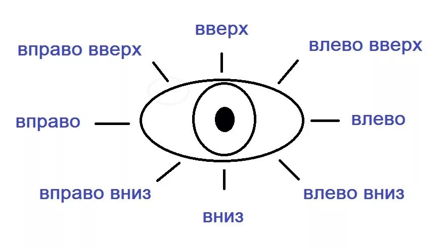 Смотрит вправо вверх. Взгляд вправо вниз. Взгляд вправо вверх. Взгляд вниз влево. Глаза влево вверх.