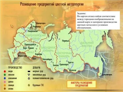Центры производства меди