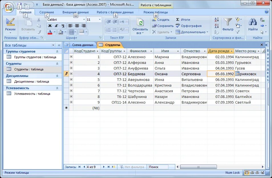 Базы данных MS access. База данных программа access. Microsoft access 2007 версия таблица. Лабораторная работа по access 2007 2. Session access