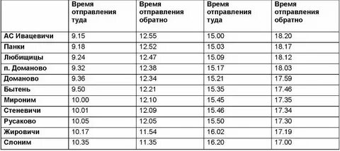 Расписание автобусов слоним выходные дни 2024 новое
