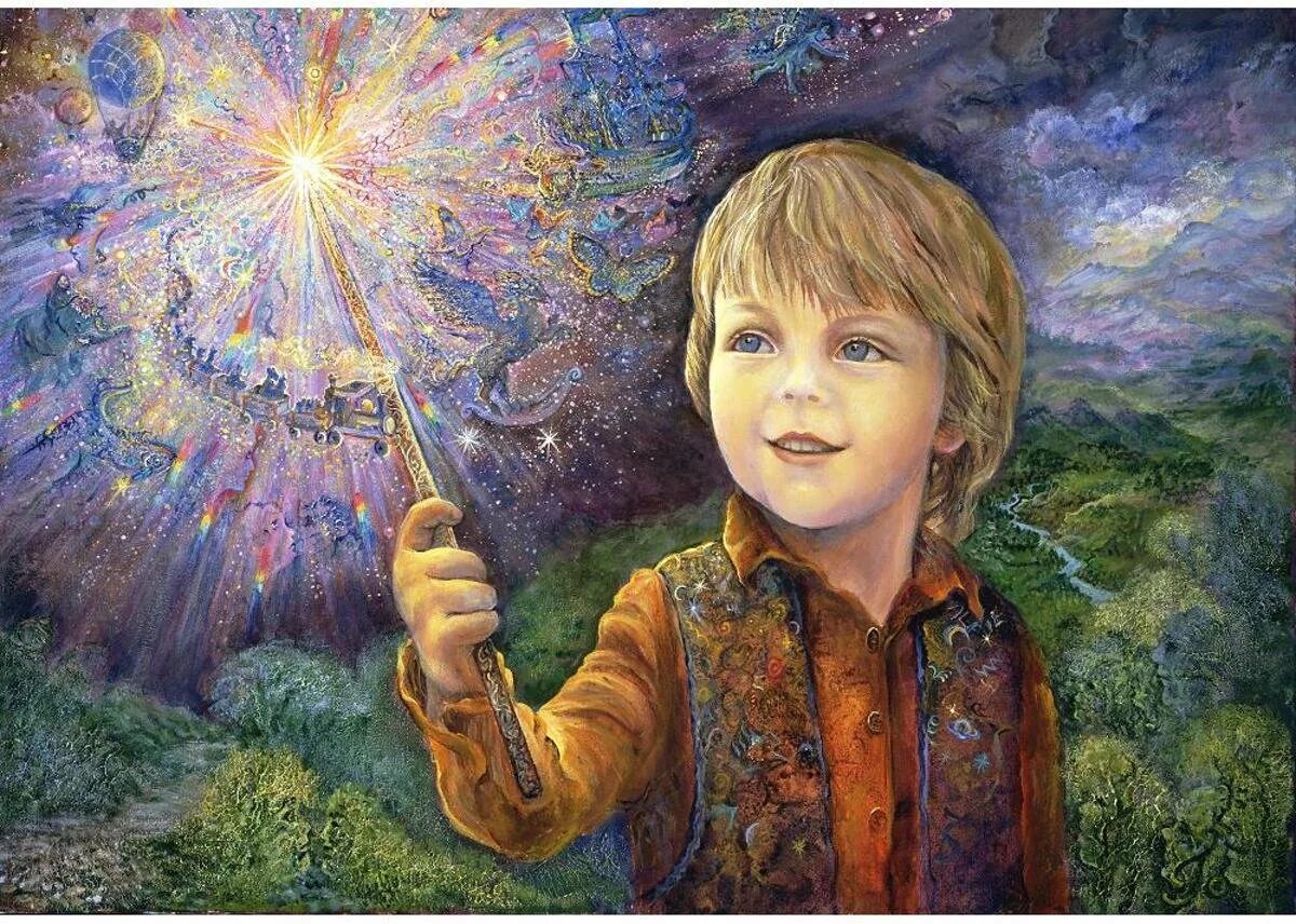 Ребенок Творец. Мальчик волшебник. Волшебник живопись. Рисование волшебство.
