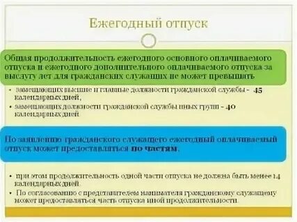 Ежегодный оплачиваемый отпуск госслужащего