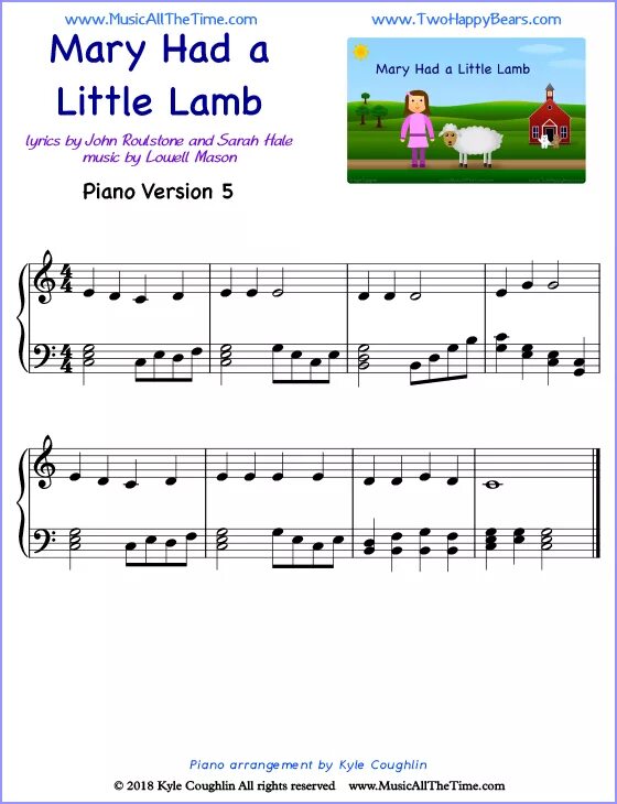 Английская песня little. Mary had a little Lamb Ноты для фортепиано. Mary had a little Lamb Ноты. A little Lamb Ноты.