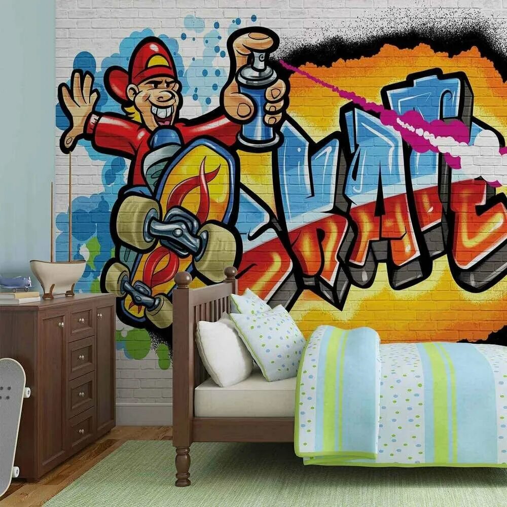 Крутой стен. Фотообои стена с граффити. Граффити на стене. Роспись стен в стиле граффити. Фотообои в комнату подростка граффити.
