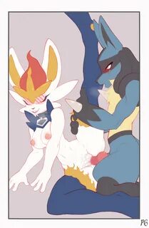 crombie, cinderace, lucario, nintendo, absurd res, hi res, animal genitalia...