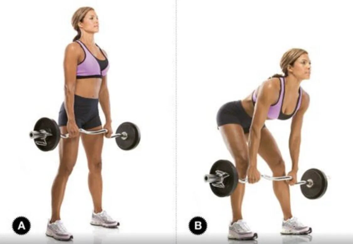 Тяга штанги девушки. Румынская становая тяга со штангой. румынская становая тяга со штангой для девушек. румынская тяга с изогнутой штангой. румынская тяга с грифом.