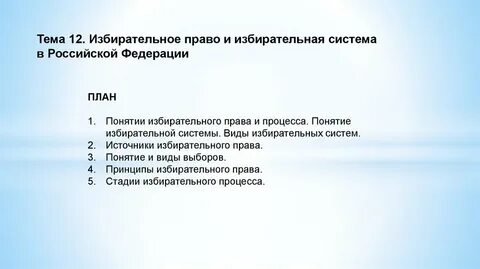 Избирательное право егэ