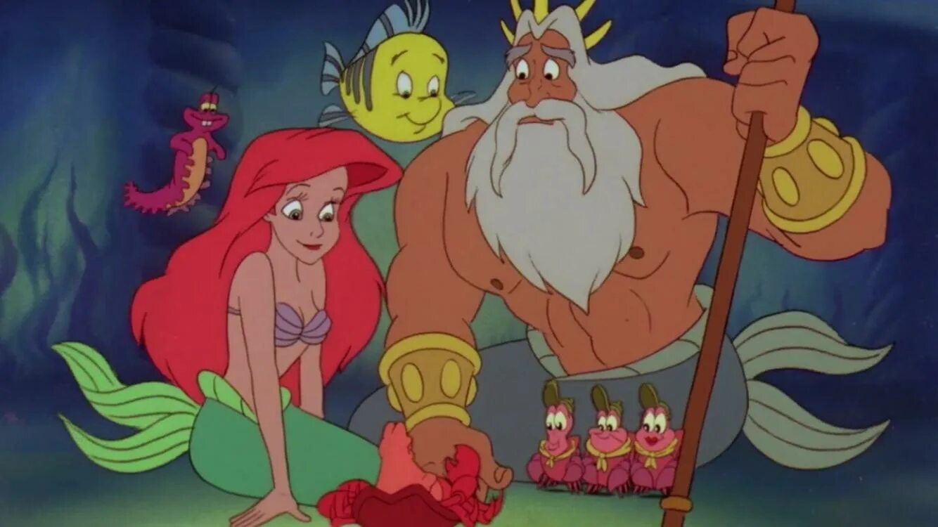 Царь тритон мультфильм. Нептун водяной царь. Тритон отец ариэль. Тритон морской царь. Царь тритон дисней.