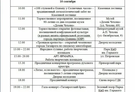 Выходные таганрог