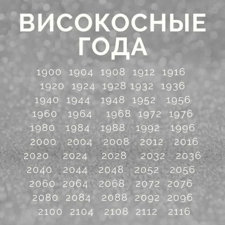 Високосные года с 1900