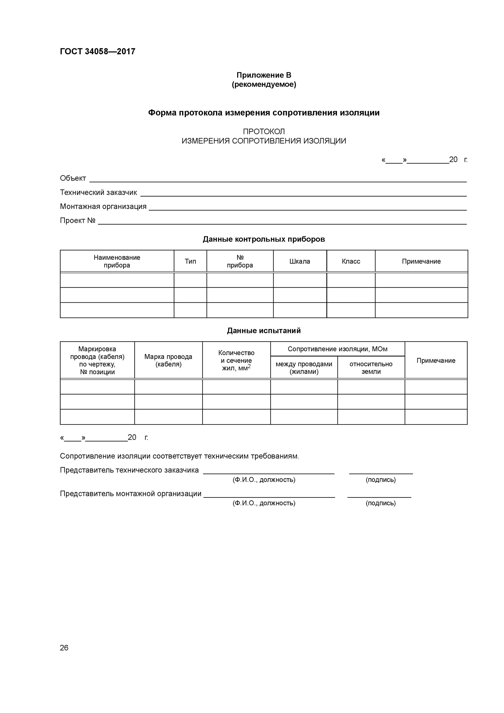 Протокол замера изоляции кабеля. Форма протокола измерения сопротивления изоляции. Форма протокола измерения сопротивления изоляции кабеля. Бланк протокола измерения сопротивления изоляции.