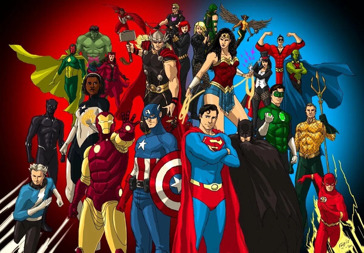 Marvel vs dc. Марвел и dc. Dc universe комиксы. Супергерои марвелла. Супергерои marvel dc.