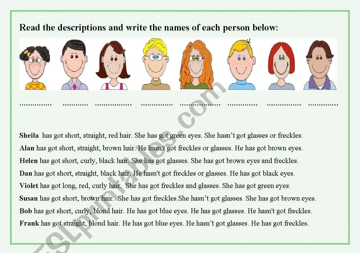 Appearance задания на английском языке. Английский задания Elementary appearance. What does he look like Worksheets. Description of a person for Kids. What your friend to read