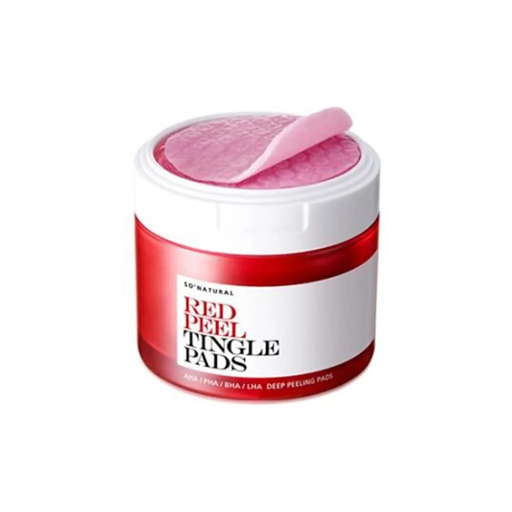 Пилинг pad. &quot;  so natural red peel tingle pads&quot;. so natural red peel tingle serum. кислотные пэды с тингл-эффектом so natural red peel tingle. toxheal red glyucolic peeling pad, 100 мл.