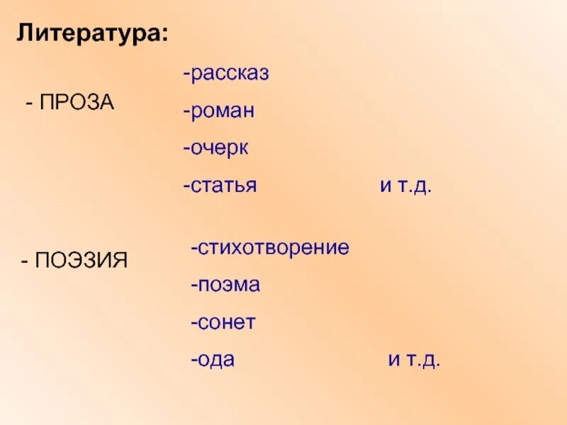 Жанрам и т д в. Поэзия и проза различия. Жанры прозы и поэзии. Виды прозы. Поэзия вид искусства.