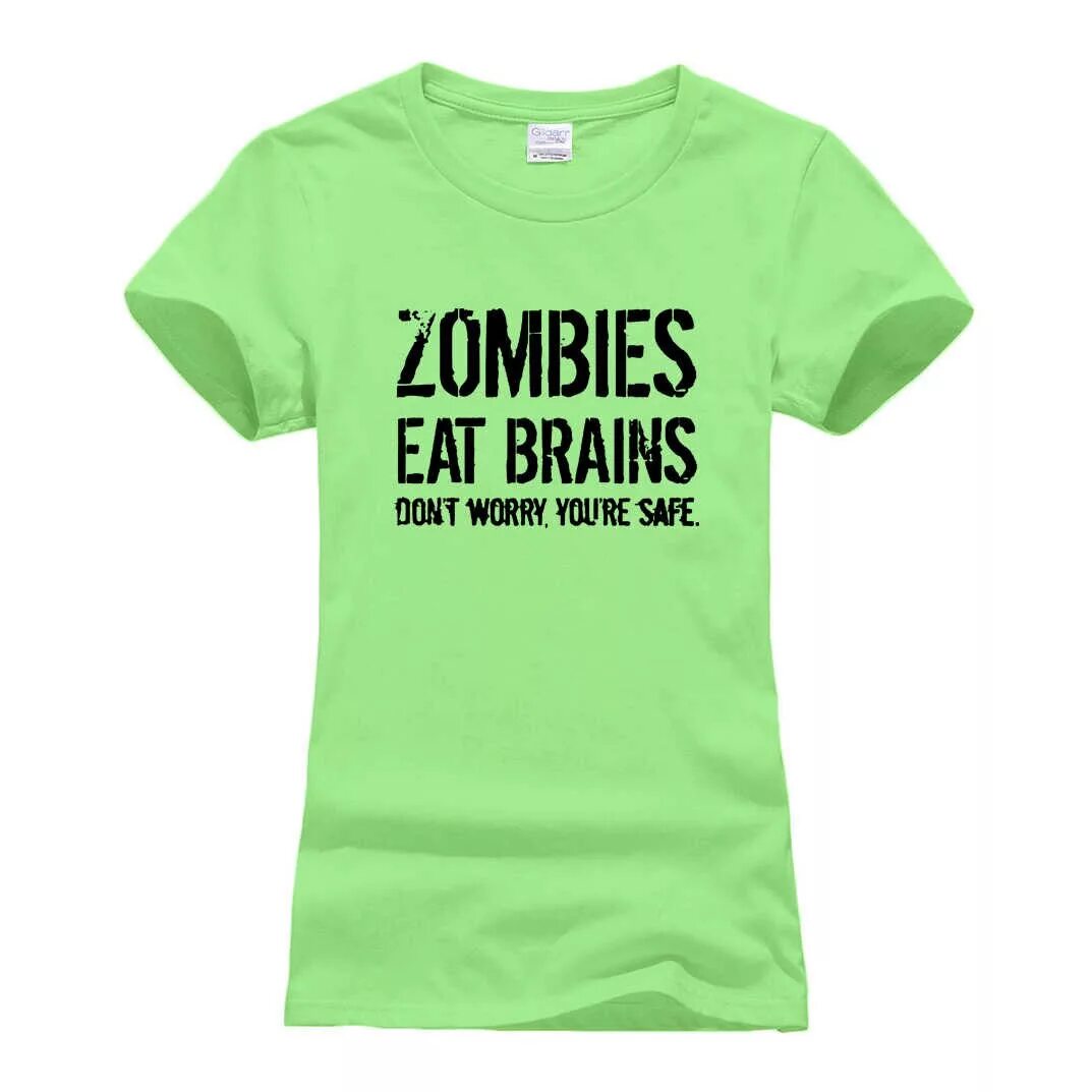 Eat brain. Zombies eat Brains. You’re safe.. Zombies eat Brain dont worry you are safe woman. The Zombies ate your Brains.
