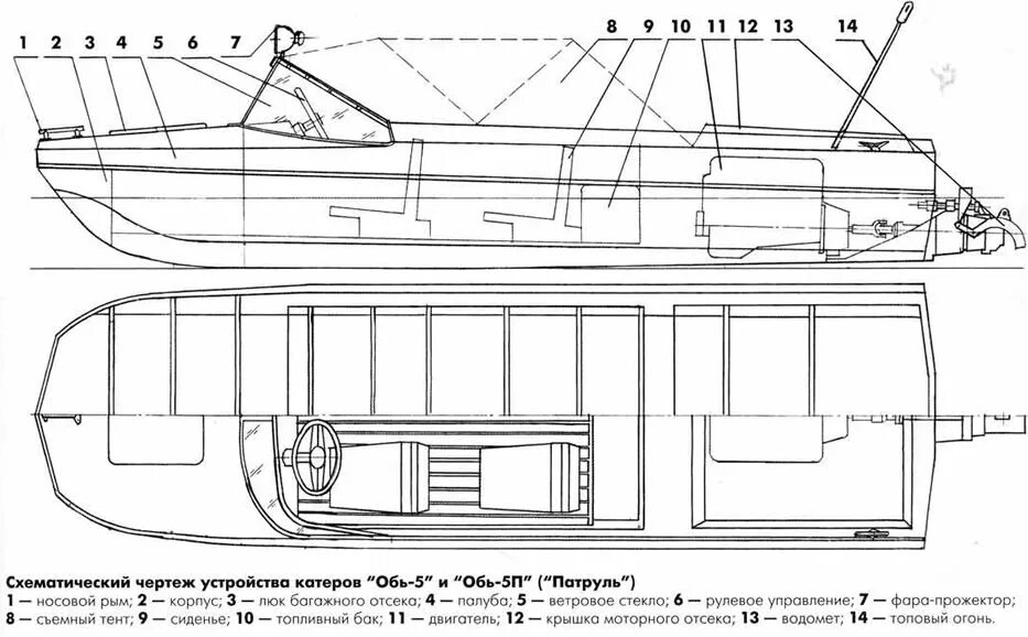 Чертеж лодки обь 5 Чертеж лодки обь 5