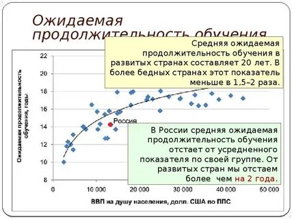 Средняя продолжительность образования