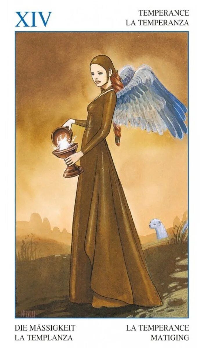 Умеренность и дьявол. Таро марко ниццоли. secret tarot marco nizzoli. карта таро умеренность. temperance таро.