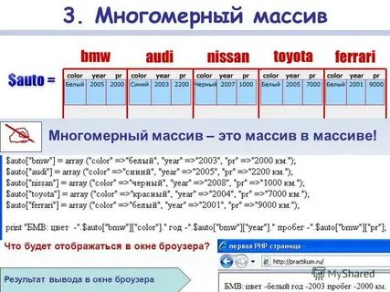 Php размер массива
