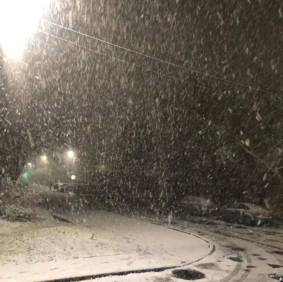 деревенский домик зимой. зимняя ночь на даче. снежинки в воздухе. первый снегопад. зимний пейзаж.