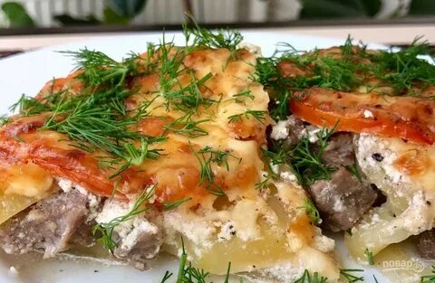 Свинина с овощами сыром
