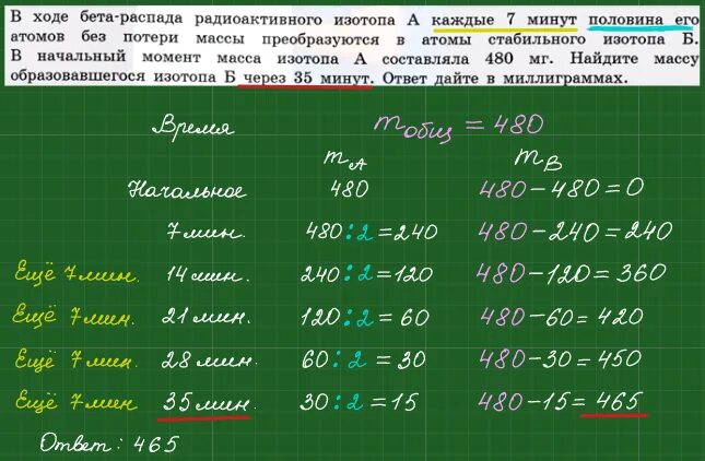 В ходе бета распада 8 минут