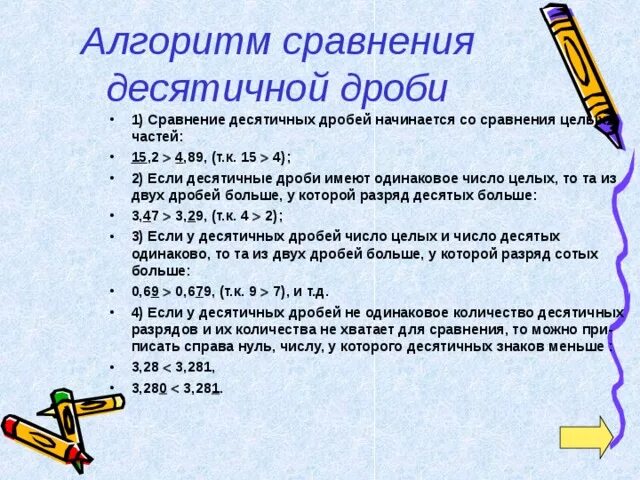 Алгоритм сравнения десятичных дробей 5 класс. Правило сравнения десятичных дробей 6 класс. Сравнение десятичных дробей 5. Правило сравнения десятичных дробей 5 класс.