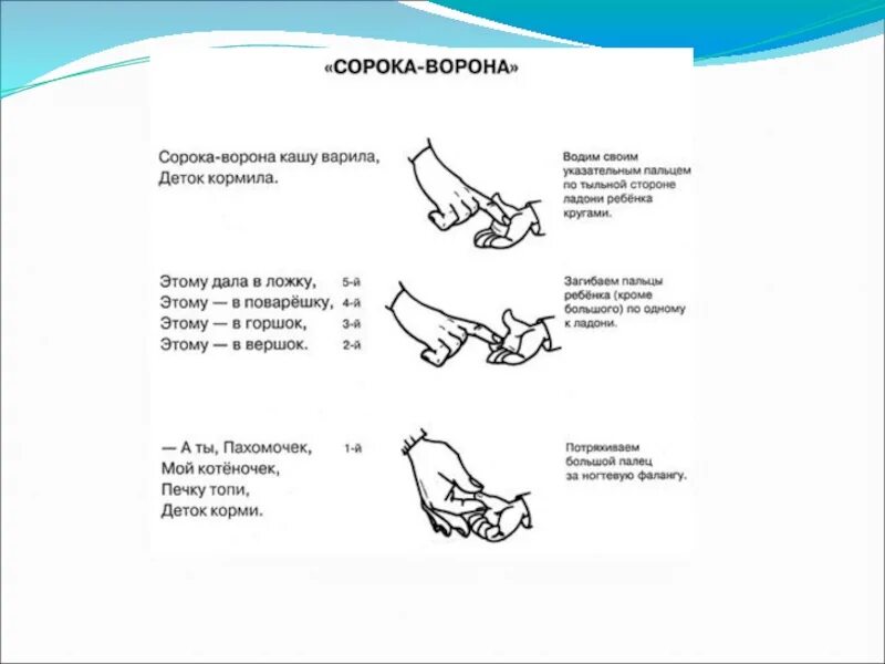 Кормила кашкою стихи. Пальчиковая игра сорока белобока. Пальчиковая игра сорока ворона. Пальчиковая игра сорока сорока. Сорока белобока пальчиковая гимнастика.