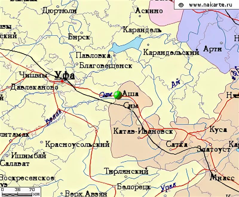 аша на карте