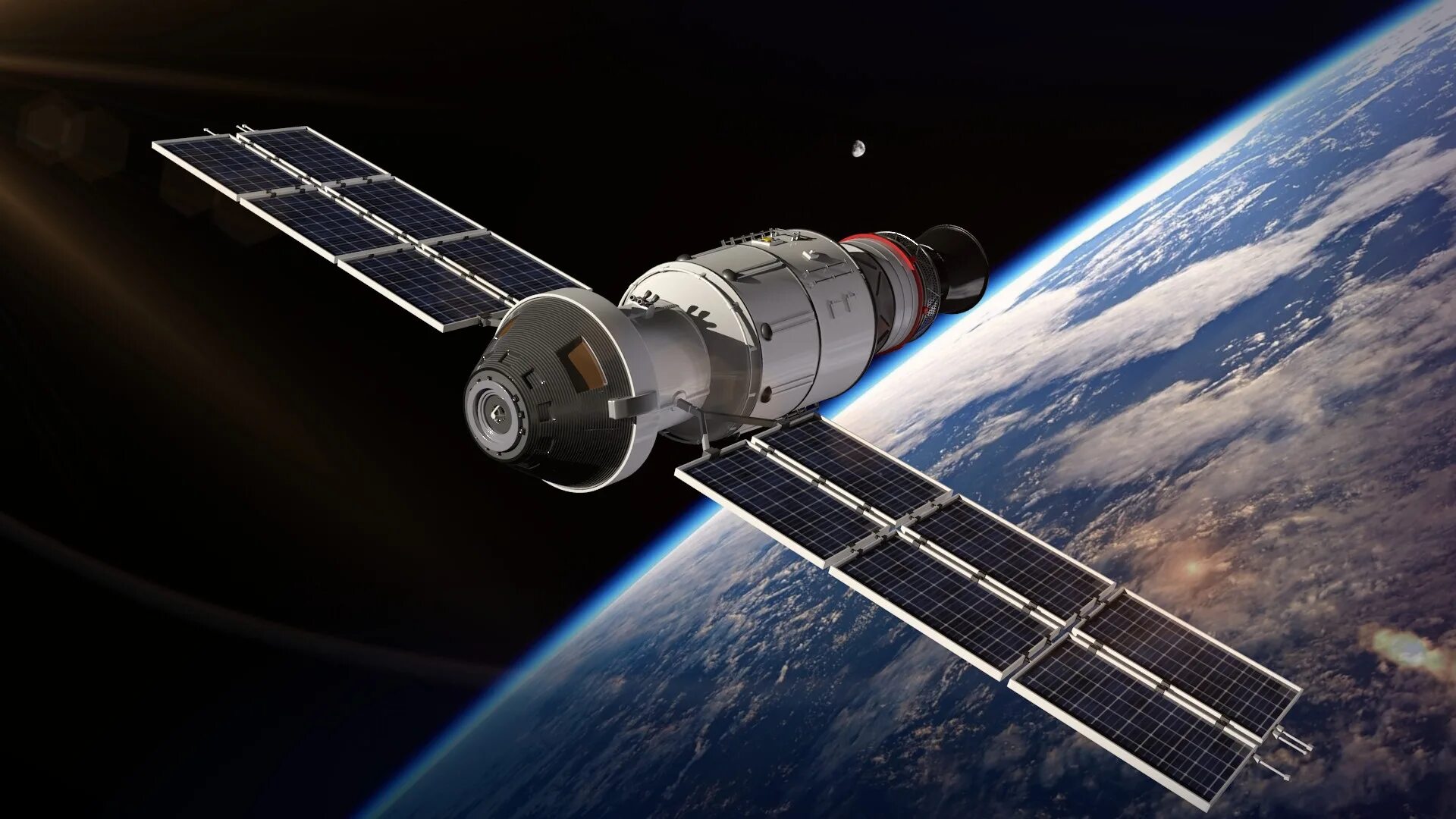 межпланетный космический корабль орион. космическое оборудование. китайская космическая станция тяньгун-3. космический спутник. экспресс-ат1 космический аппарат.