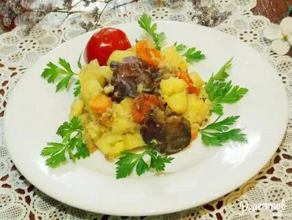 Печень с картошкой тушеной в мультиварке