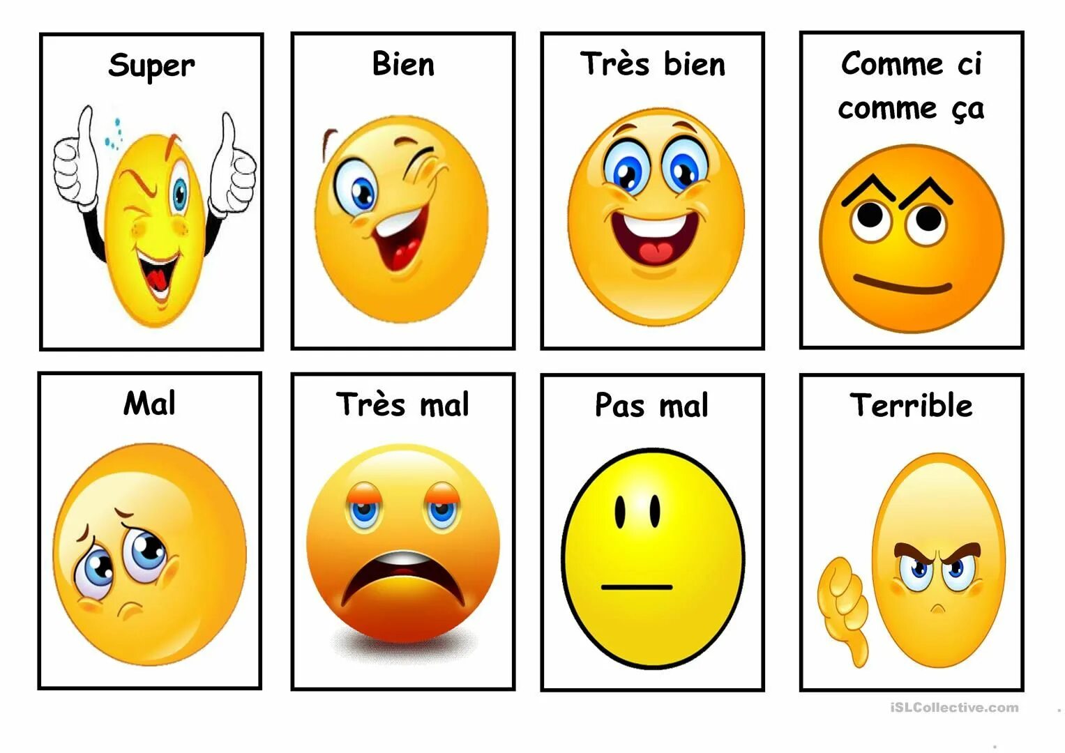 Comment CA va картинки для детей. CA va на французском. Эмоции на французском языке. Эмоции Flashcards.