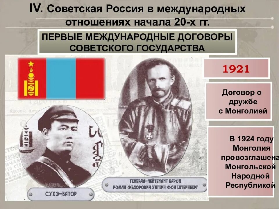 Первые международные договоры Советской России. Монгольская революция 1921. Монголия 1921. Советско-монгольский договор 1921.