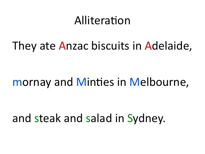 Alliteration examples. Alliteration examples