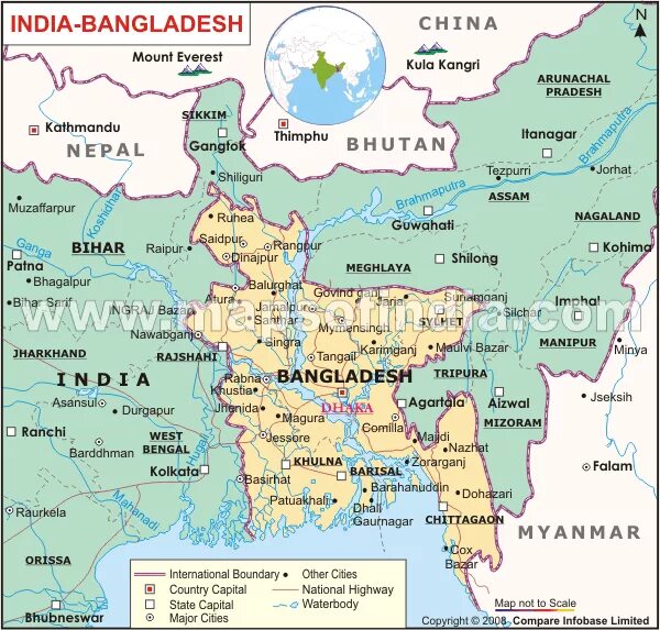 Бангладеш какая страна где находится столица национальность. Граница Индии и Бангладеш на карте. Бангладеш границы. Бангладеш границы на карте. Бангладеш на карте.