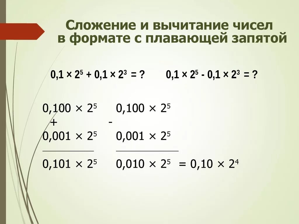 Сложение и вычитание чисел с плавающей запятой. Сложение с плавающей запятой. Сложение чисел с плавающей запятой. Вычитание чисел с плавающей запятой. Сложение с числом 0