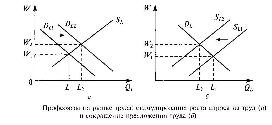 Стимулирование рынка труда. Модели функционирования рынка труда с участием профсоюзов. Влияние профсоюзов на рынок труда график. Роль профсоюзов на рынке труда. Роль профессиональных союзов на рынке труда.