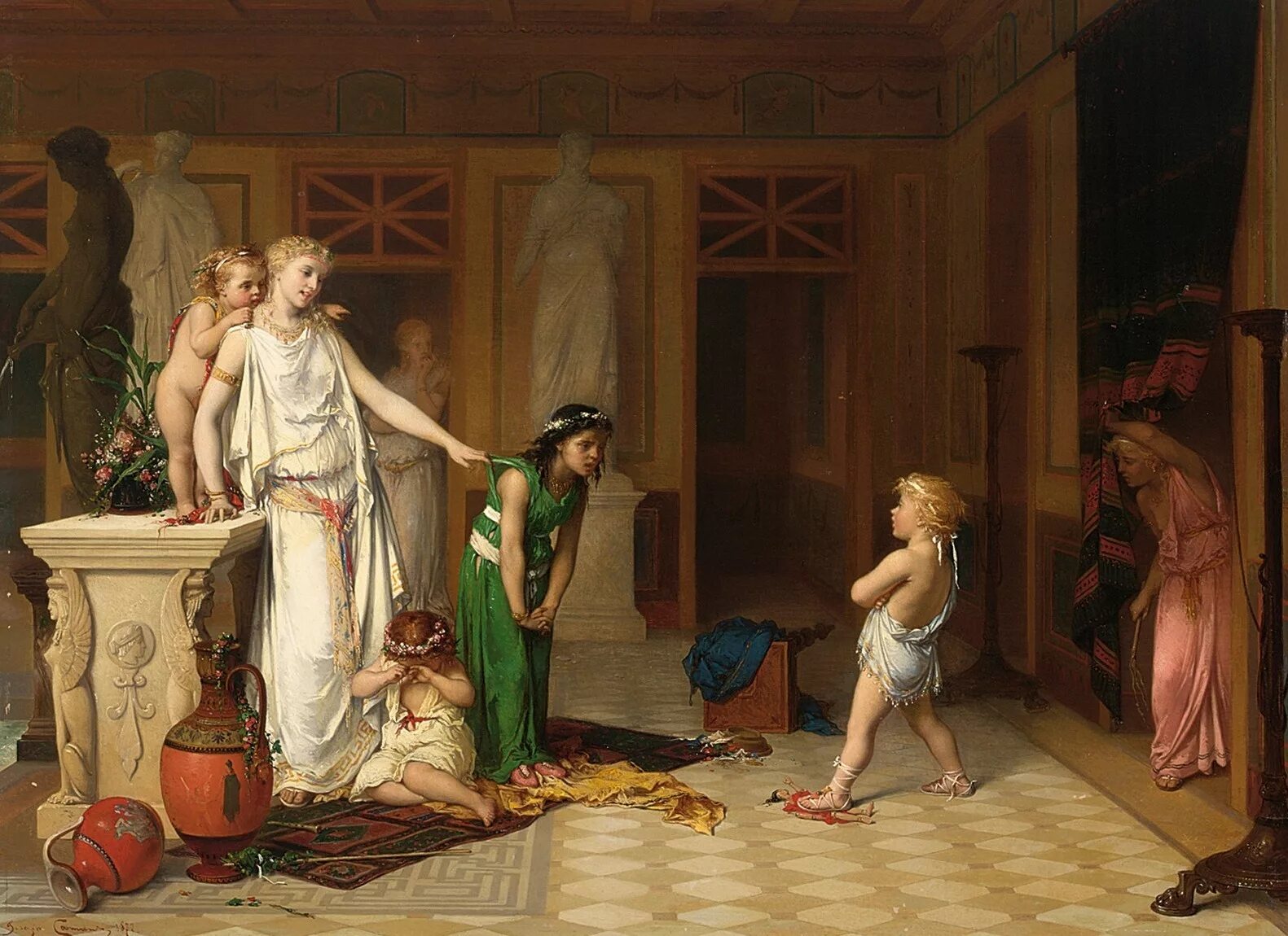 Особ в древние времена. Жозеф Команс (Pierre Olivier Joseph Coomans), 1816.... Бельгийский художник Joseph Coomans (1816-1889). Художник Pierre Olivier Joseph Coomans.