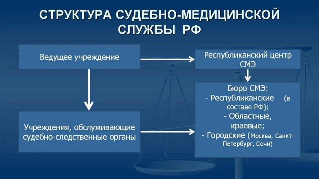 Судебно экспертное учреждение рф. Организационная структура судебно-медицинской экспертизы в РФ. Организационная структура службы судебно-медицинской экспертизы. Структура подразделений бюро судебно-медицинской экспертизы схема. Структура бюро судебно-медицинской экспертизы в РФ.